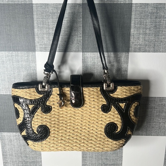 Brighton Handbags - VTG Brighton Straw Woman Bag